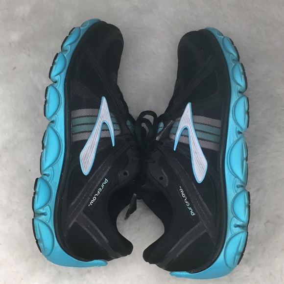 BROOKS PURE FLOW Road Running Shoes Women's size 7.5 medium BLACK / TURQUOISE - Picture 6 of 7